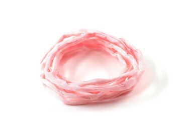 Hand dyed Habotai silk ribbon Pastel Salmon ø3mm