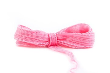 Handmade silk ribbon Crinkle Crêpe Light Pink 20mm...