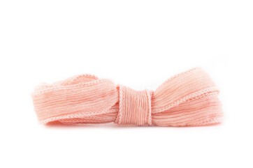 Handmade silk ribbon Crinkle Crêpe Skin-colored...