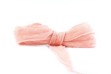 Handmade silk ribbon Crinkle Crêpe Skin-colored...