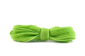 Handmade silk ribbon Crinkle Crêpe Apple Green 20mm...