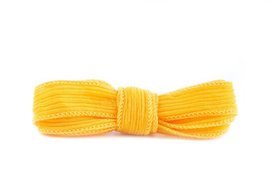 Nastro di seta fatto a mano Crinkle Crêpe Giallo 20mm di larghezza