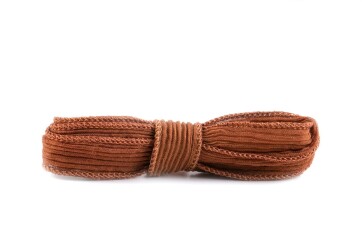 Handgefertigtes Seidenband Crinkle Crêpe Hellbraun 1m