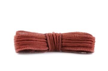 Handgefertigtes Seidenband Crinkle Crêpe Karamell 1m