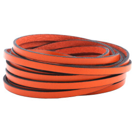 Cinturino piatto in pelle Arancione (bordo nero) 5x2mm