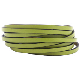 Cinturino piatto in pelle Verde mela (bordo nero) 5x2mm