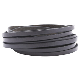 Cinturino piatto in pelle Grigio scuro (bordo nero) 5x2mm