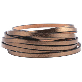 Bracelet en cuir plat Bronze Métallique (bord...