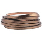 Flat leather strap Metallic Bronze (black edge) 5x2mm