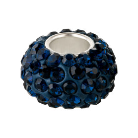 Rhinestone bead with Dark Indigo strass ID 4.7mm