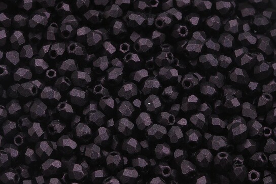 Perles de verre polies au feu Metallic Suede Dark Plum 3mm