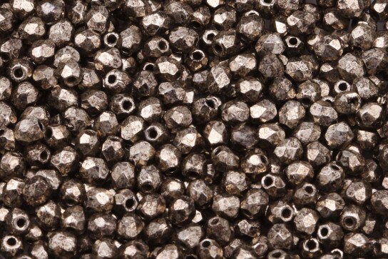 Perles de verre polies au feu Coated Metallic Antique Gold 3mm
