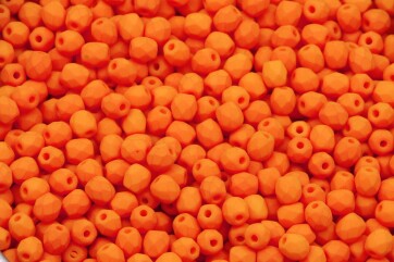 Perles de verre polies au feu Orange Opaque 3mm