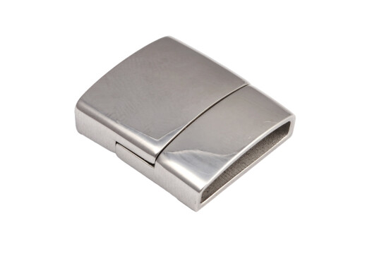 Stainless steel magnetic clasp rectangular (ID 18.5x4mm) shiny