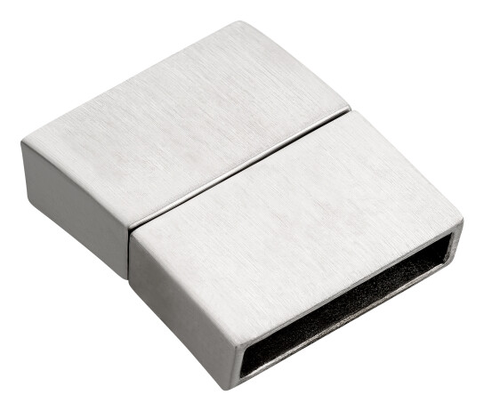 Stainless steel magnetic clasp rectangular brushed (ID 15x3mm)