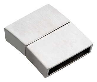 Stainless steel magnetic clasp rectangular brushed (ID...