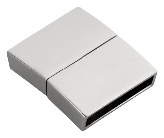 Cierre magnético de acero inoxidable rectangular (DI 15x3mm) brillante
