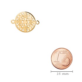 Zamak pendant/connector filigree gold 20x15mm 24K gold...