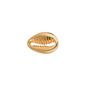 Zamak pendant/connector Kauri shell gold 12x8mm 24K gold...