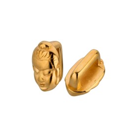 Zamak sliding bead Buddha head gold ID 5x2mm 24K gold plated