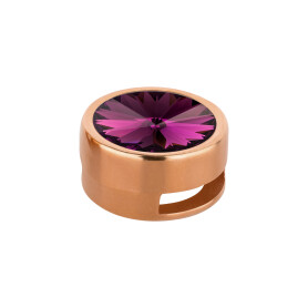 Curseur avec Amethyst Rivoli 12mm (ID 10x2mm) or rose