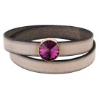 Curseur avec Amethyst Rivoli 12mm (ID 10x2mm) or rose