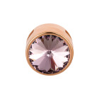 Cuenta redonda deslizable con Rivoli en Light Amethyst 12mm (ID 10x2mm) de oro rosa