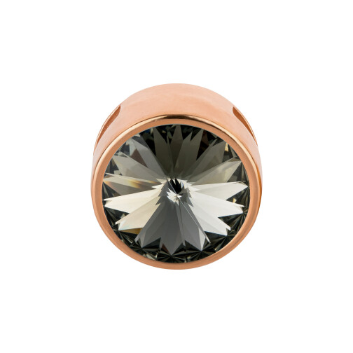 Schuivers met Rivoli Black Diamond 12mm (ID 10x2mm) roségoud