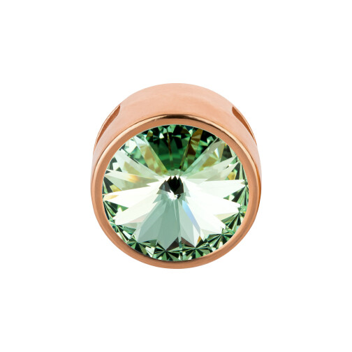 Passante con Rivoli Chrysolite 12mm (ID 10x2mm) oro rosa