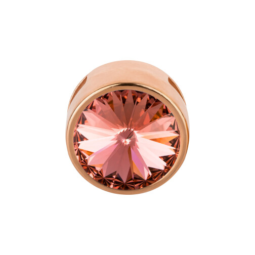 Passante con Rivoli Rose Peach 12mm (ID 10x2mm) oro rosa