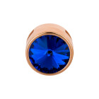 Curseur avec Majestic Blue Rivoli 12mm (ID 10x2mm) or rose