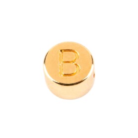 Lettera perlina B oro 7mm placcato oro