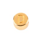 Letterkraal D goud 7mm 24K verguld