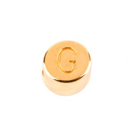 Cuenta de letras G de oro 7mm chapado en oro