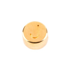 Letter Bead J gold 7mm gold plated