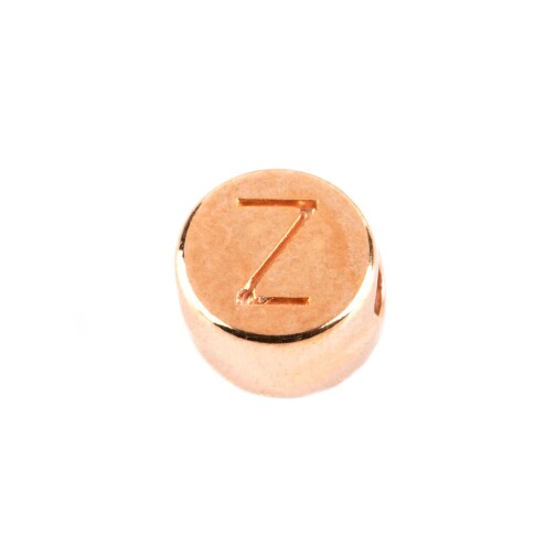 Cuenta de letras Z de oro rosa 7mm chapado en oro rosa