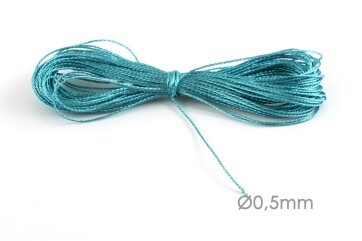 Metallic Macrame ribbon jewelry cord Ø0.5mm Emerald