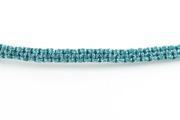 Metallic Macrame ribbon jewelry cord Ø0.5mm Emerald