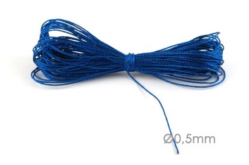 Metallic Macrame ribbon jewelry cord Ø0.5mm Blue