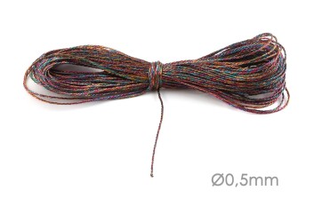 Metallic Macrame ribbon jewelry cord Ø0.5mm Color Mix