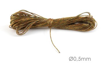 Cordón de joyería de cinta de Macrame metálico Ø0.5mm Colormix de oro