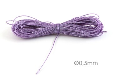 Metallic Macrame ribbon jewelry cord Ø0.5mm Lilac
