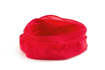 Handgefertigtes Habotai-Seidenband Rot 20mm breit