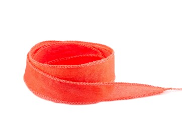 Handmade Crêpe Satin silk ribbon Salmon Orange 20mm...
