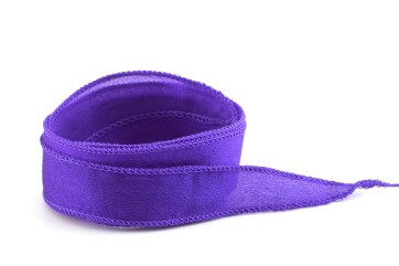 Handmade Crêpe Satin silk ribbon Violet Blue 20mm wide