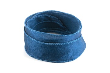 Handmade Crêpe Satin silk ribbon Gentian Blue 20mm...