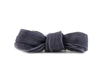 Handgefertigtes Seidenband Crinkle Crêpe Anthrazit 1m