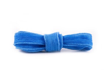 Handgefertigtes Seidenband Crinkle Crêpe Kornblumenblau 20mm breit