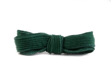 Handmade silk ribbon Crinkle Crêpe Ivy Green 20mm wide