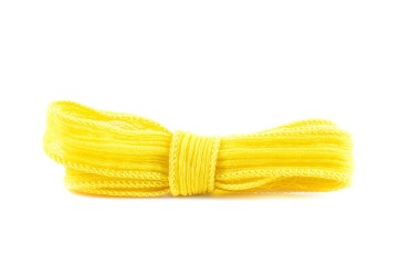 Handmade silk ribbon Crinkle Crêpe Lemon Yellow...